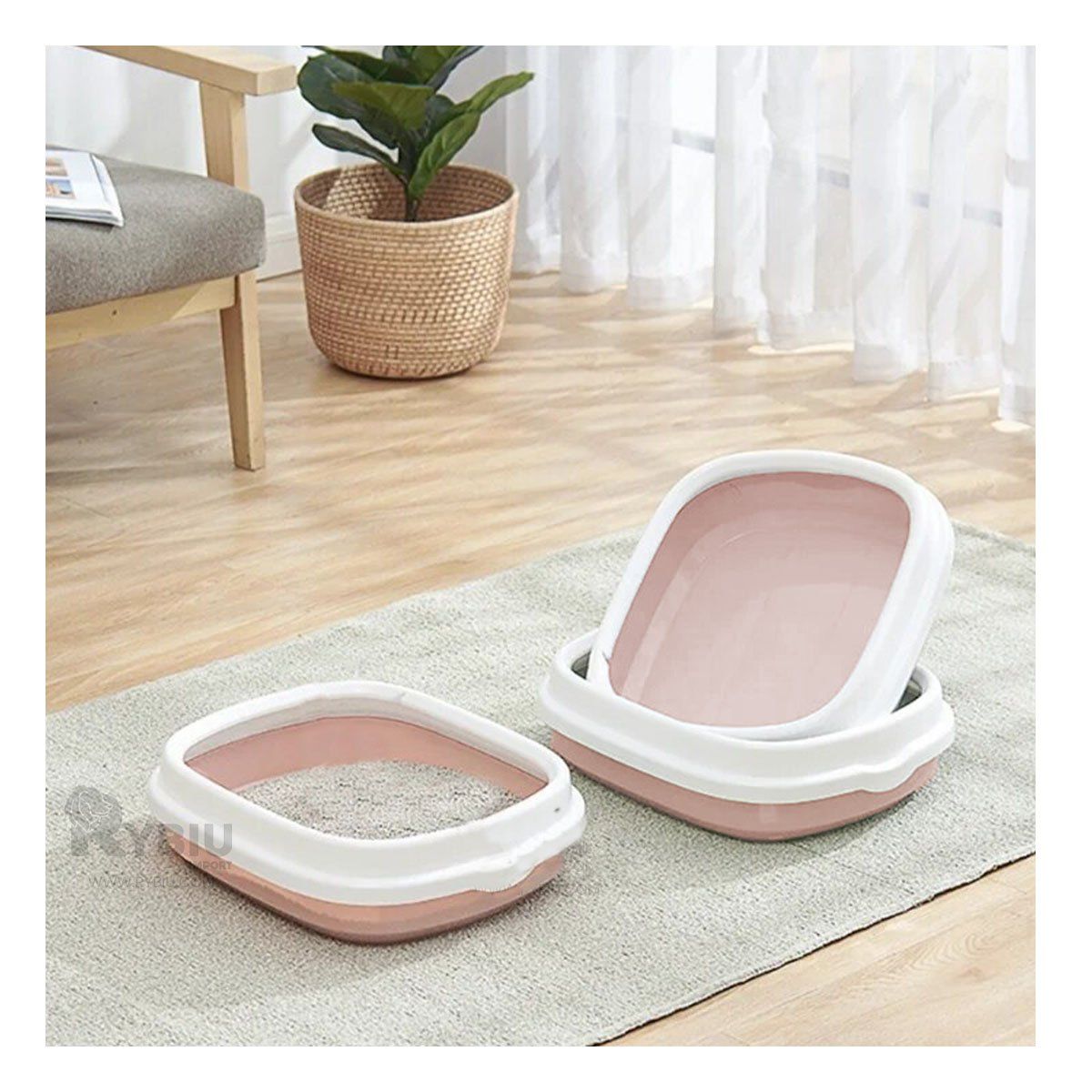 GENERICO - Arenero para Higiene 48x40x125 en Rosado Y+Regalo Stickers