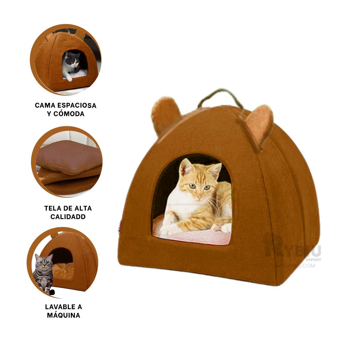 RYBIU IMPORT - Iglu para Recamara L Marron Y+Regalo Ligas para Peinar