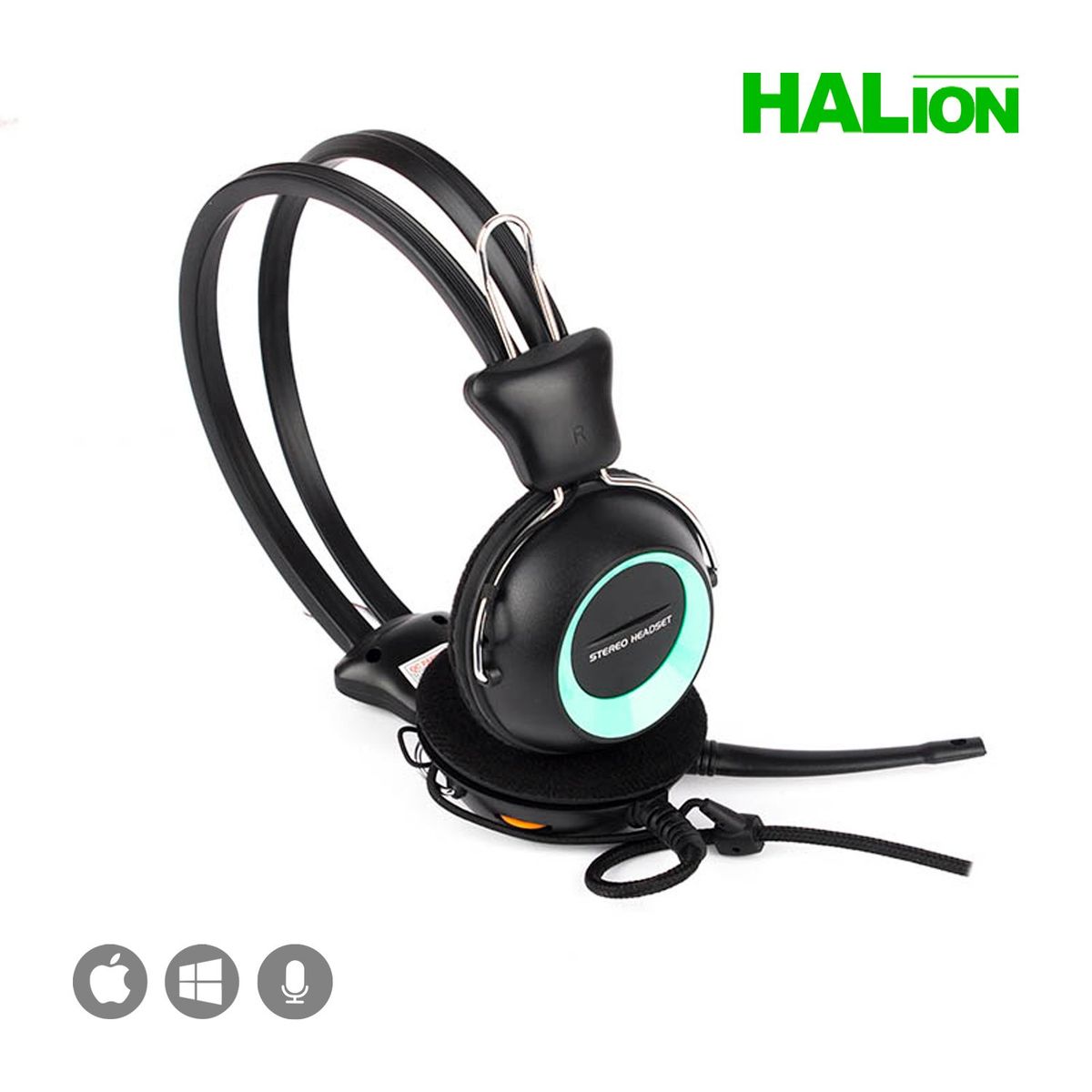 HALION - Audífonos Halion T3 Para Pc CMicrófono Cable 22m Verde