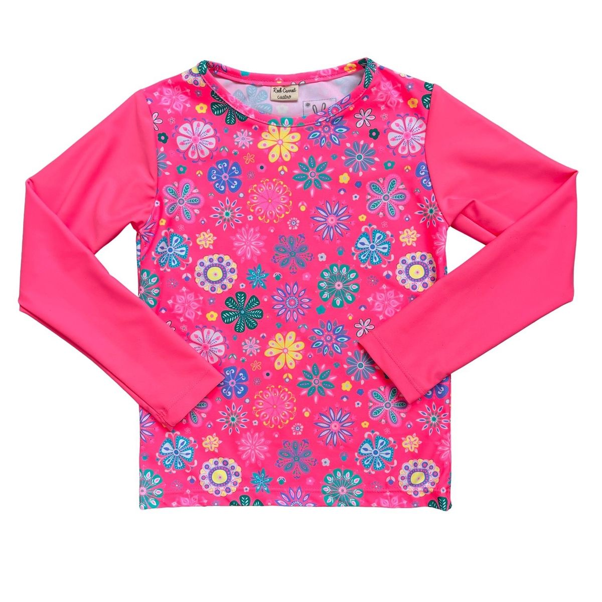 RED CARROT - Polo para nadar niña manga larga lycra coral con flores