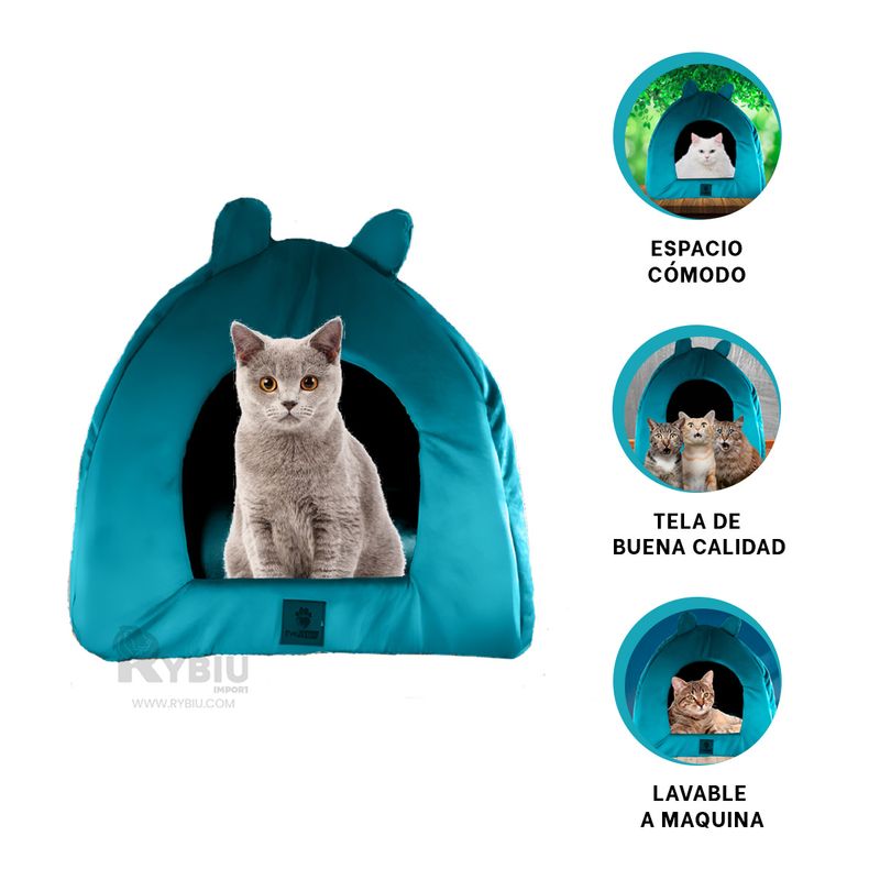 RYBIU IMPORT - Iglu para Dormir L Verde Agua Y+Regalo Ligas para Peinar