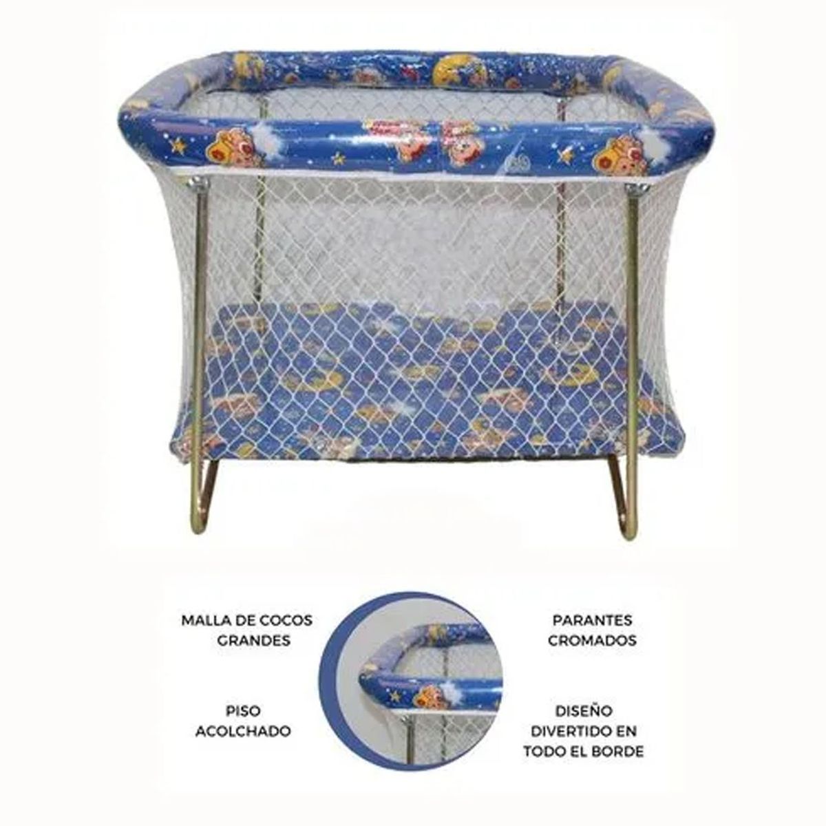 GENERICO - Corral para Bebes Acolchado Cambrel Azul