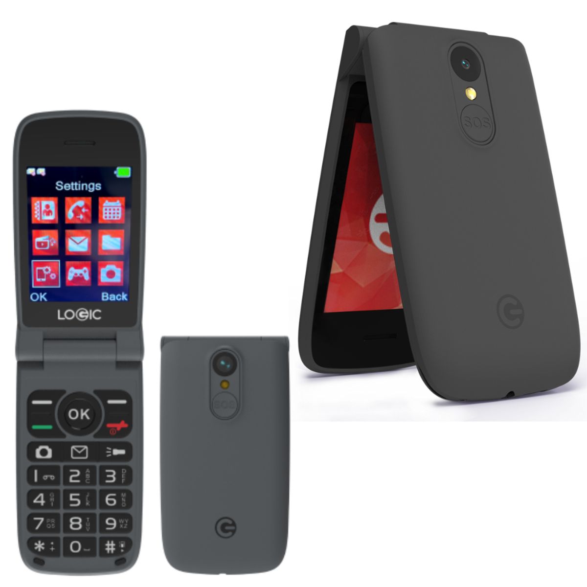 LOGIC - LOGIC F11L - TELÉFONO FLIP 4G - NEGRO