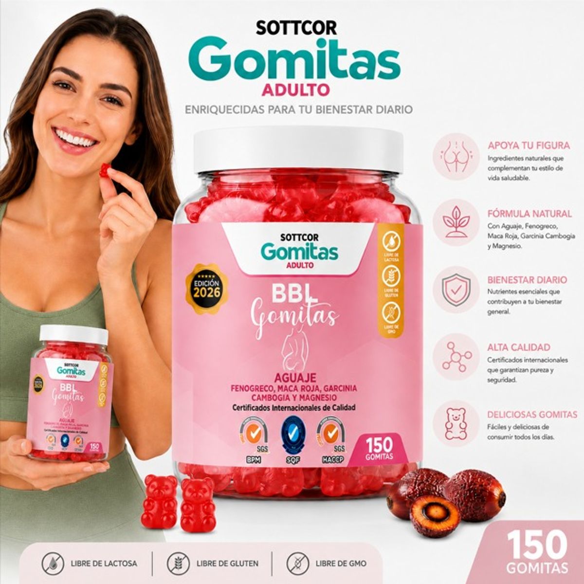 GENERICO - PACK 2 GOMITAS DE AGUAJE BBL 300 UND SOTTCOR LABS