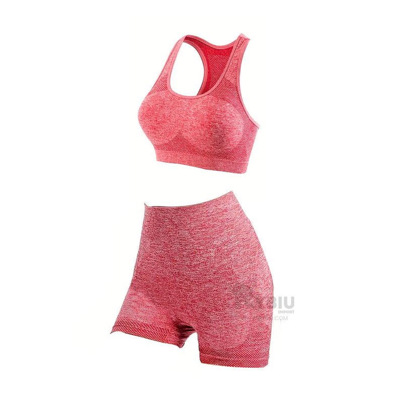 RYBIU IMPORT - Conjunto de Yoga para Mujeres en Movimiento Rojo