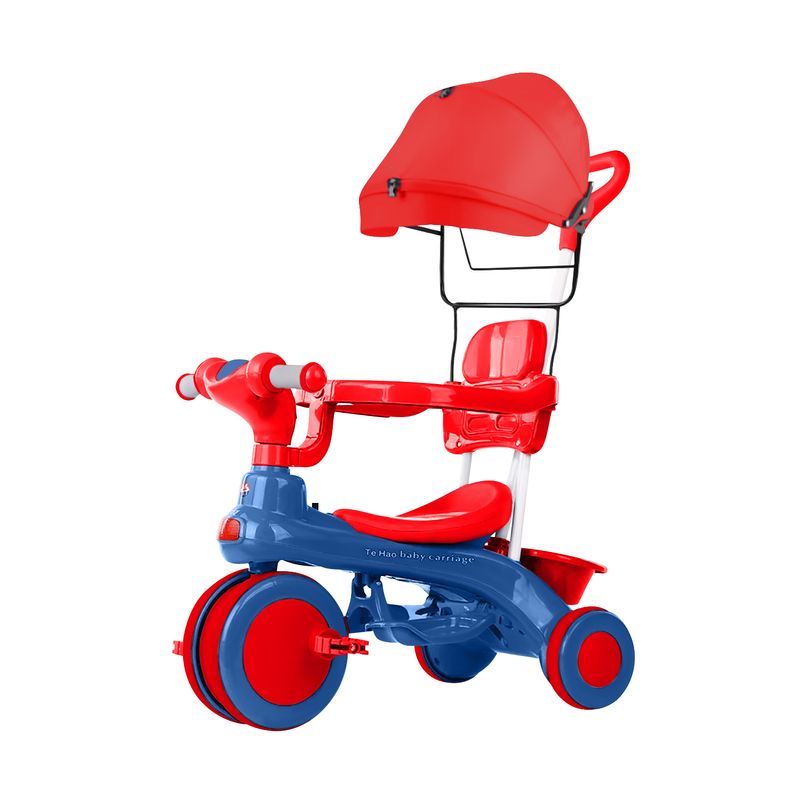 BUYPAL - Triciclo para Niños con Toldo y Arco de Seguridad Rojo