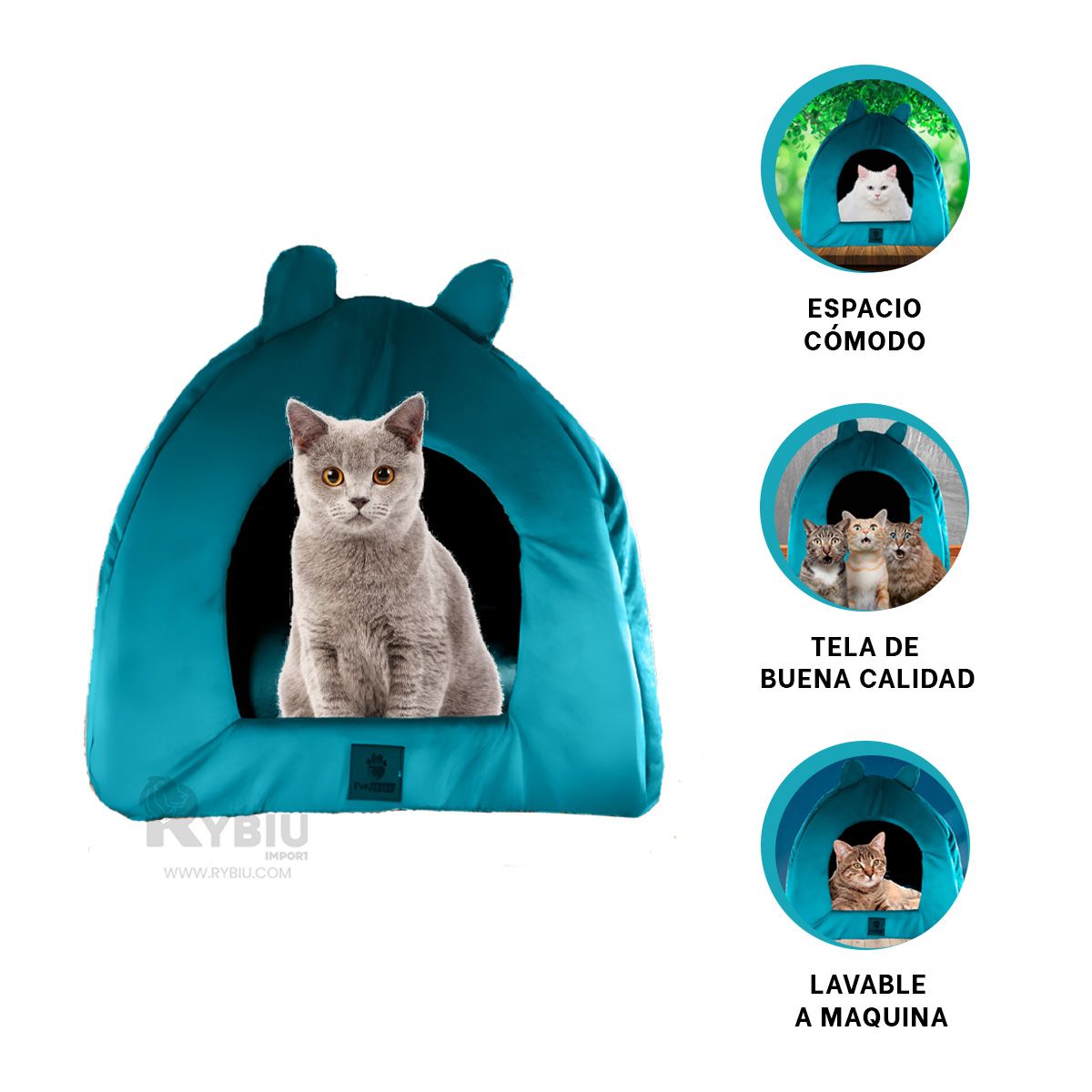 GENERICO - Iglu para Dormir L Verde Agua Y+Regalo Ligas para Peinar