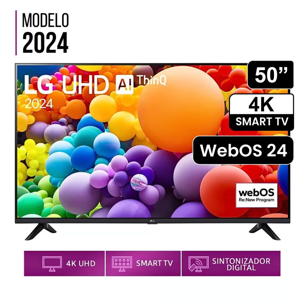 LG - Televisor LG 50 Pulg. LED Smart TV 4K UHD con ThinQ AI 50UT7300PSA Modelo 2024