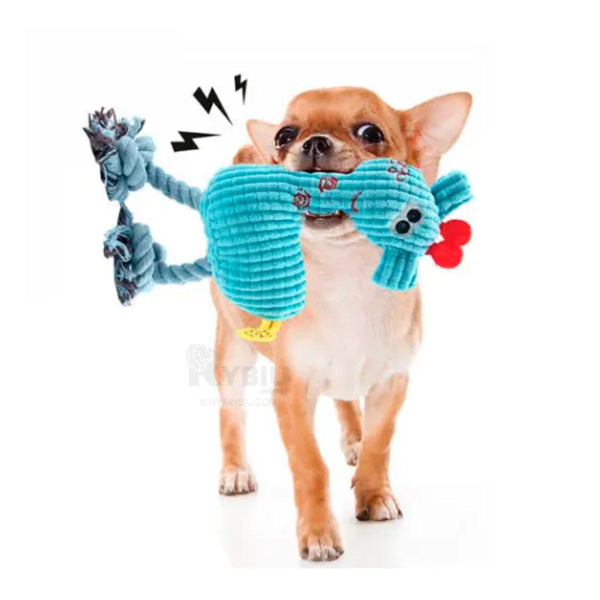 GENERICO - Figura Rellena Jirafa Celeste Y+Banderitas Adhesivas