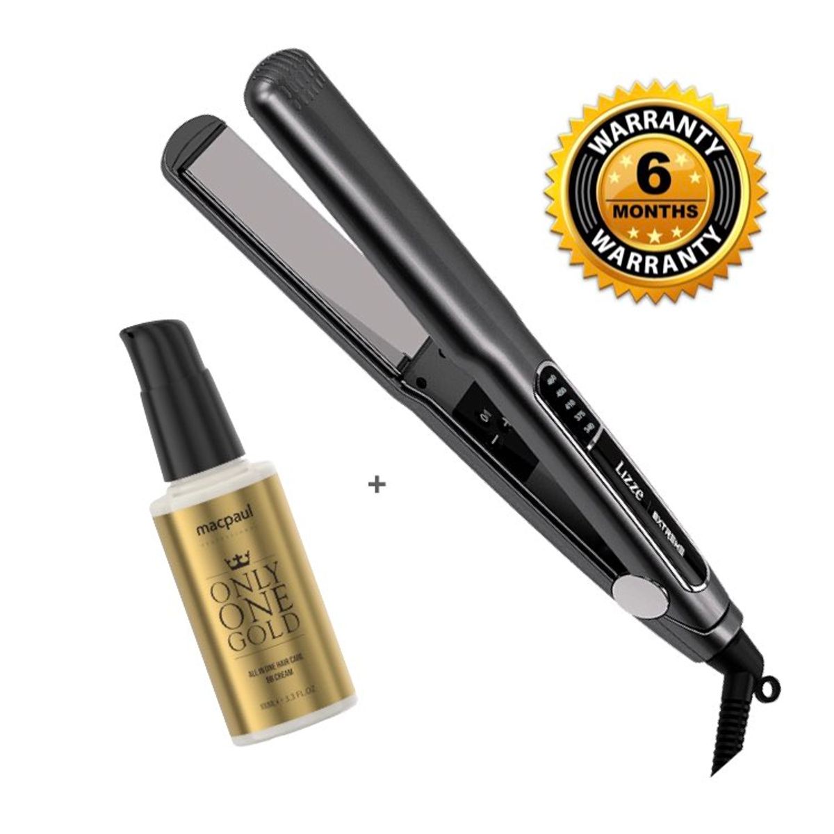 LIZZE - Plancha de Cabello Profesional EXTREME y BB Cream OLNY ONE GOLD 100ml