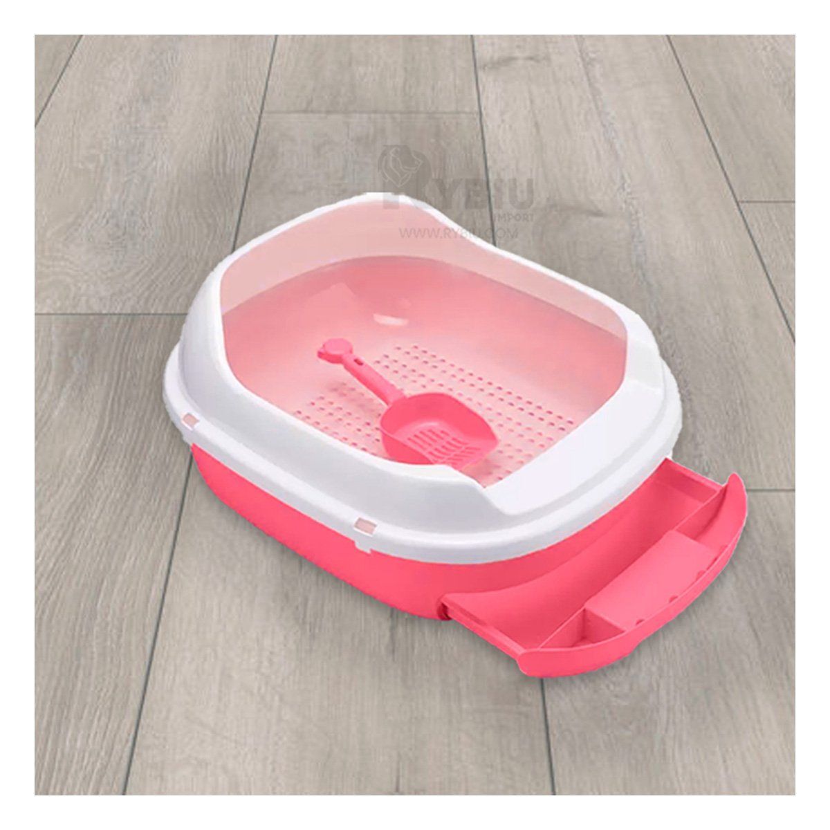 RYBIU IMPORT - Arenero con Espacio Extenso Pet Rosado Y+Papel de Regalo