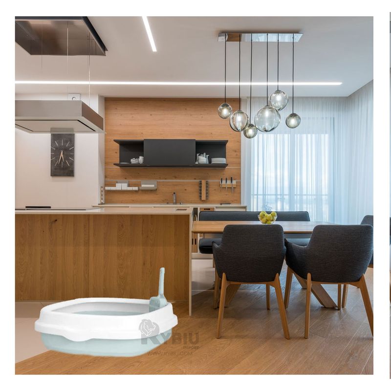 GENERICO - Arenero y Pala Cernidora Eficiente Celeste Y+Regalo Stickers