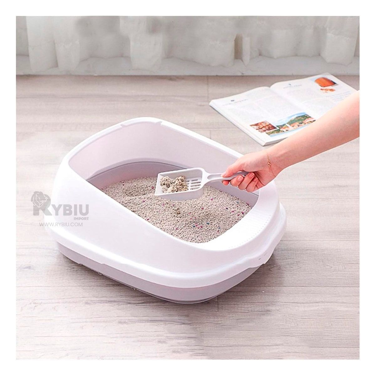 GENERICO - Arenero Comodo y Elegante para Gatos Gris Y+Regalo Stickers