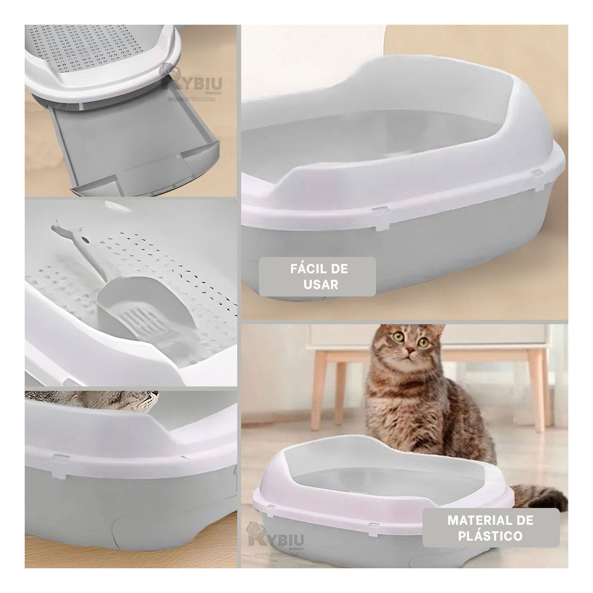 GENERICO - Bandeja Util Dinamica para Gatos Gris Y+Envoltorio de Regalo