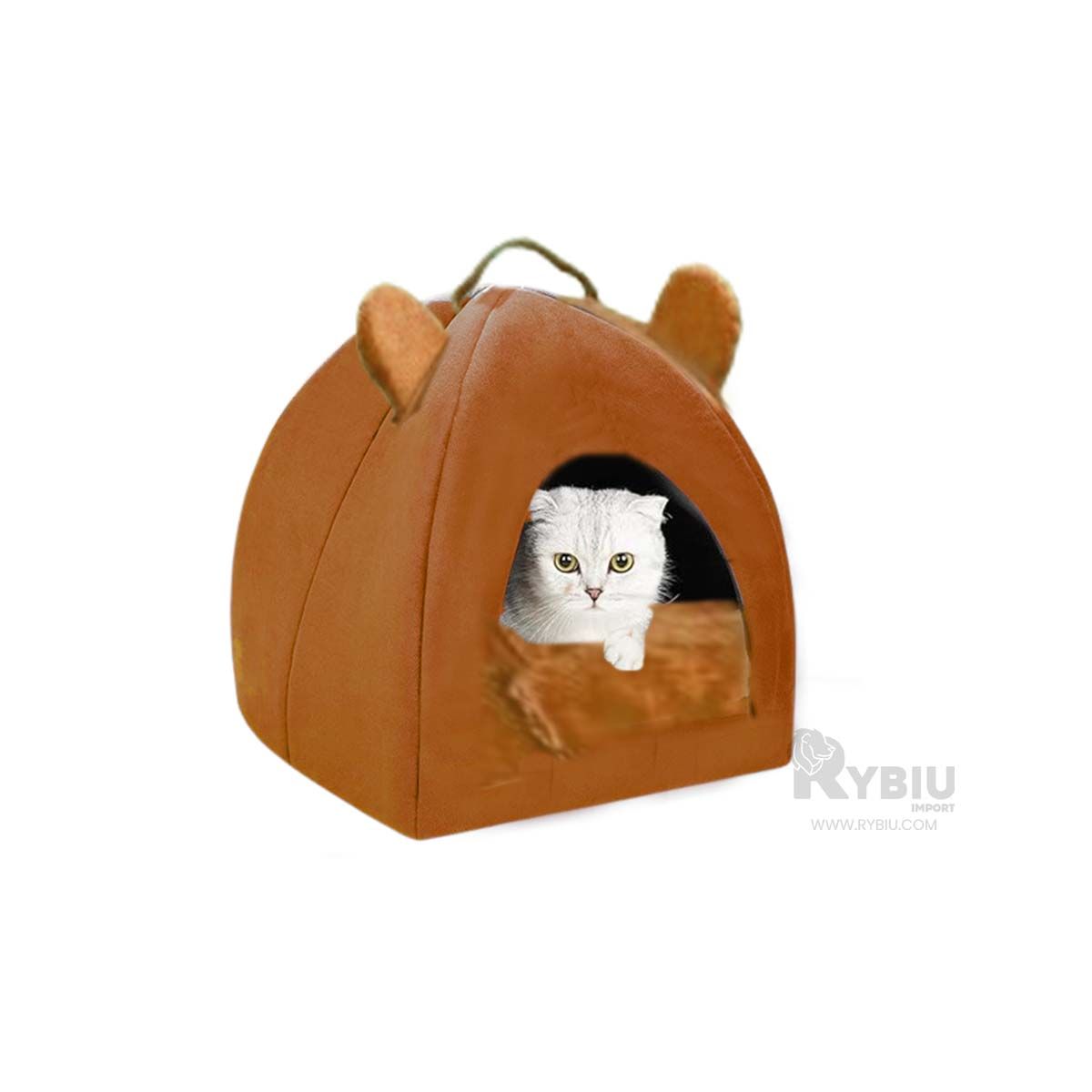 GENERICO - Iglu Talla L para Mascota de Marron Y+Banderitas Adhesivas