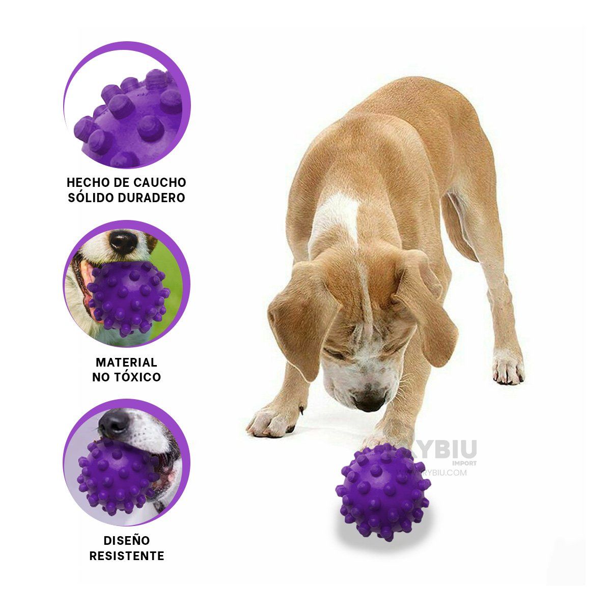 RYBIU IMPORT - Pelota Chica en Diseño Simple en Morado Y+Regalo Agendita