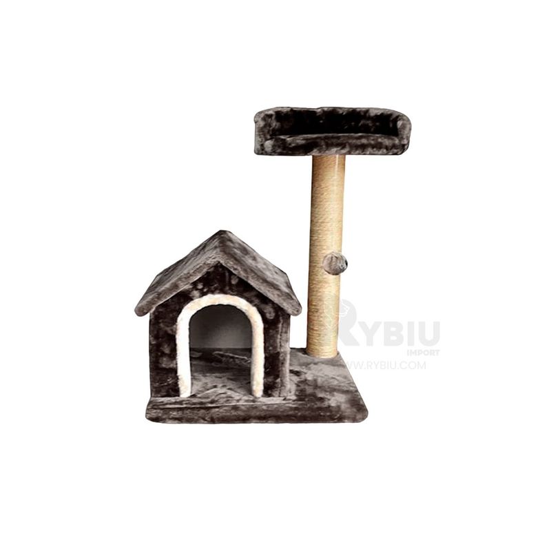 GENERICO - Casa de Peluche Gatuno en Color Gris Y+Papel de Regalo