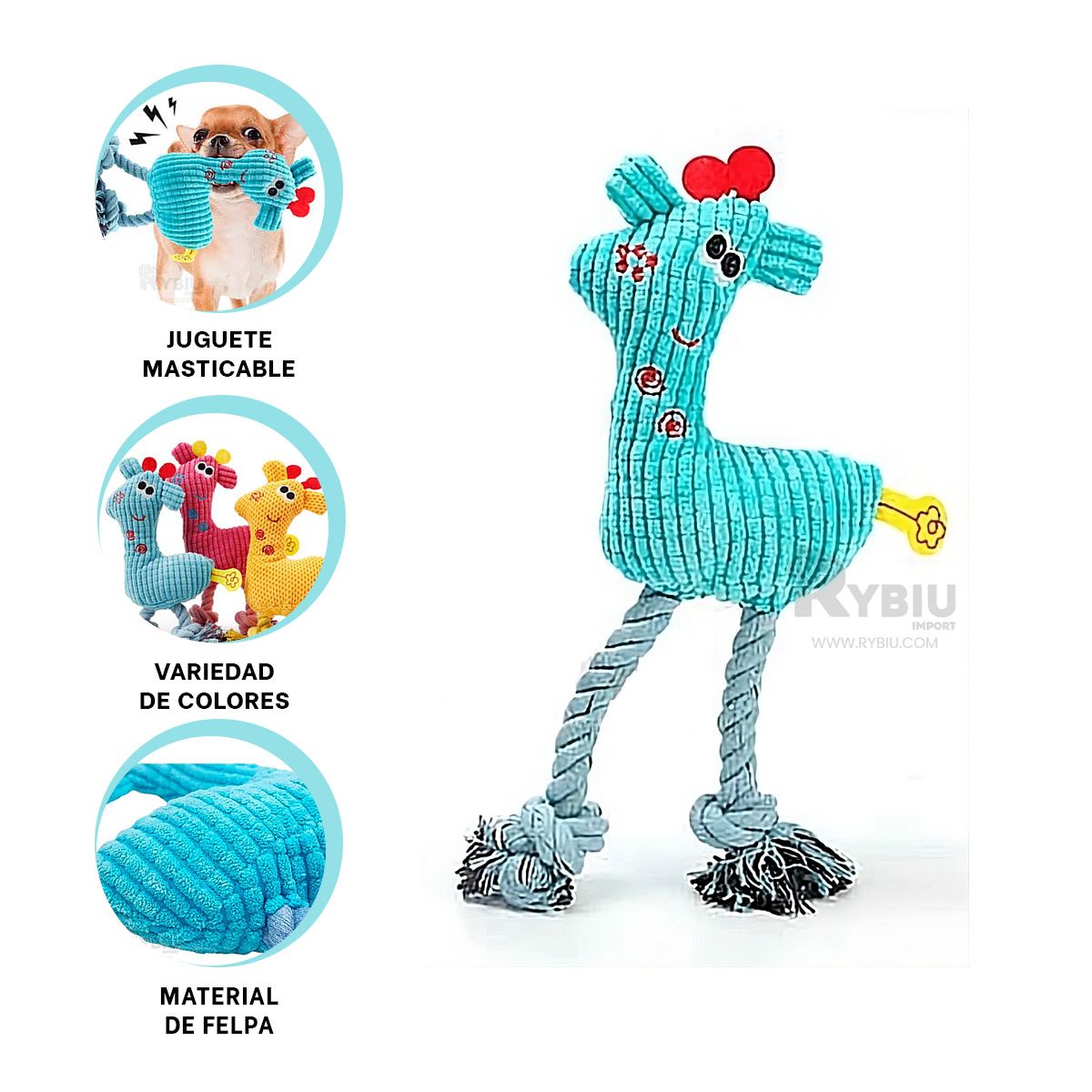 GENERICO - Juguete Enrollable Jirafa de Color Celeste Y+Regalo Agendita