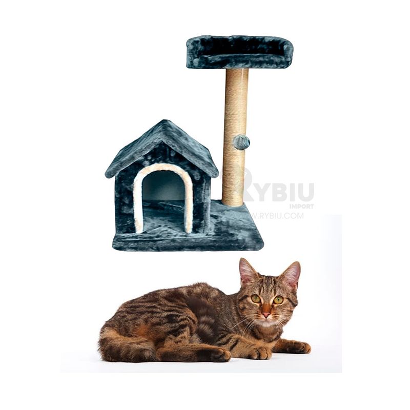 GENERICO - Casa de Juego de Gato con Dos Niveles Azul Y+Gift MiniAgenda