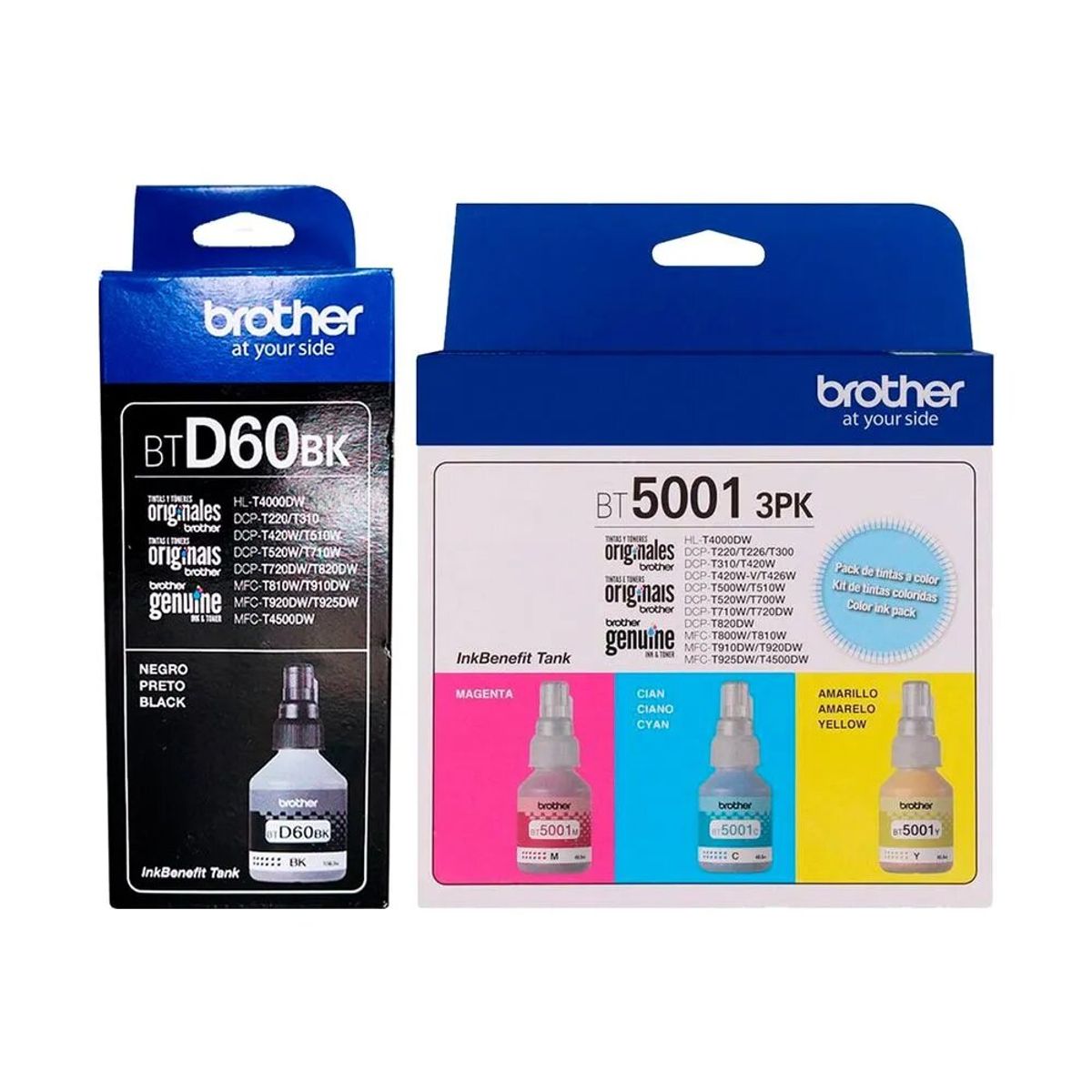 BROTHER - KIT JUEGO DE TINTAS BROTHER BT-5001 COLORES BTD-60BK NEGRO ORIGINAL