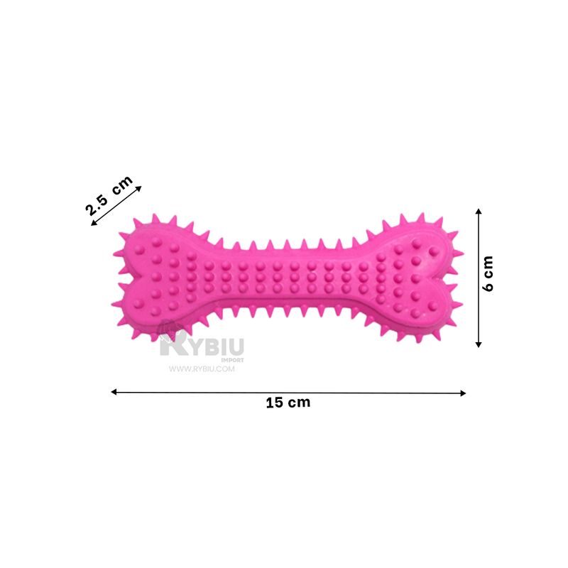 GENERICO - Hueso de Juguete para Perro Rosado Y+Ligas de Regalo