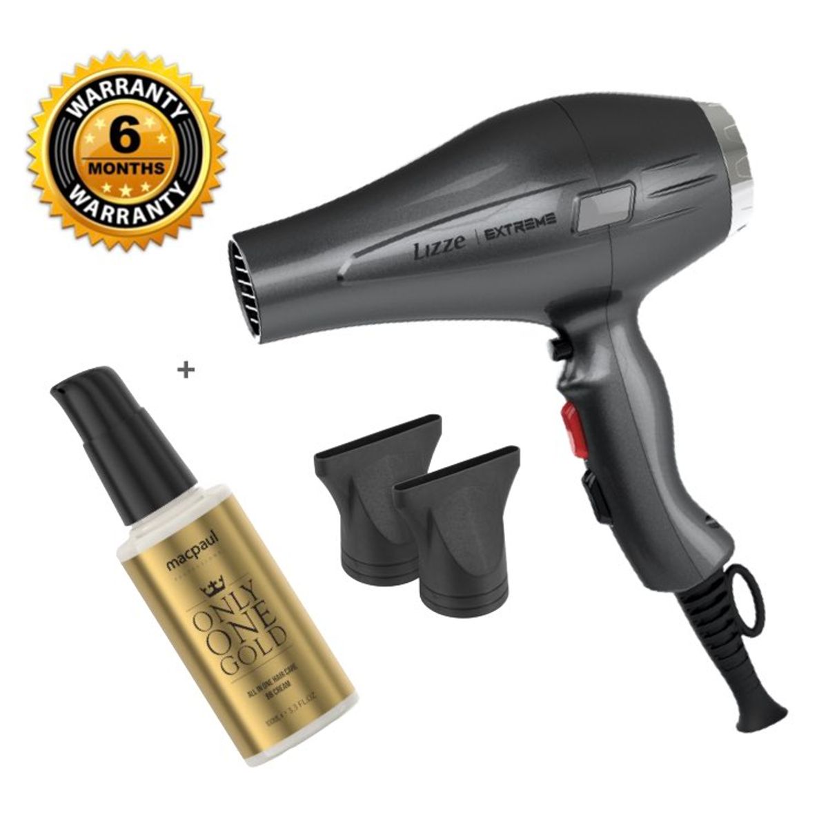 LIZZE - Secadora Lizze EXTREME 2400W + BB Cream ONLY ONE GOLD 100ml MacPaul