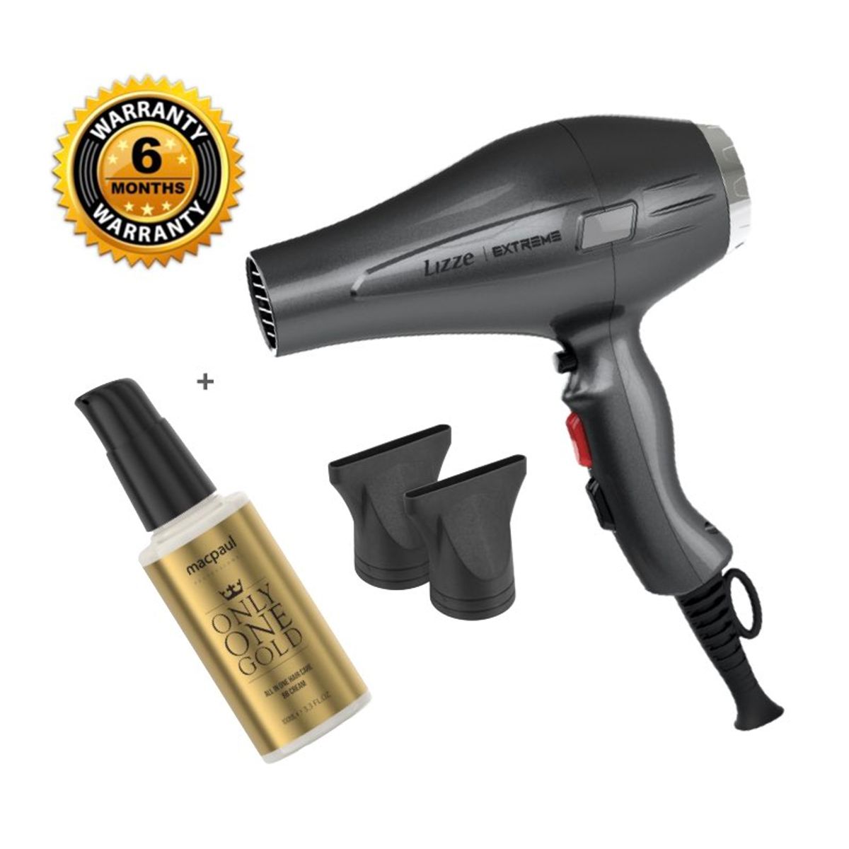 LIZZE - Secadora Lizze EXTREME 2400W + BB Cream ONLY ONE GOLD 100ml MacPaul