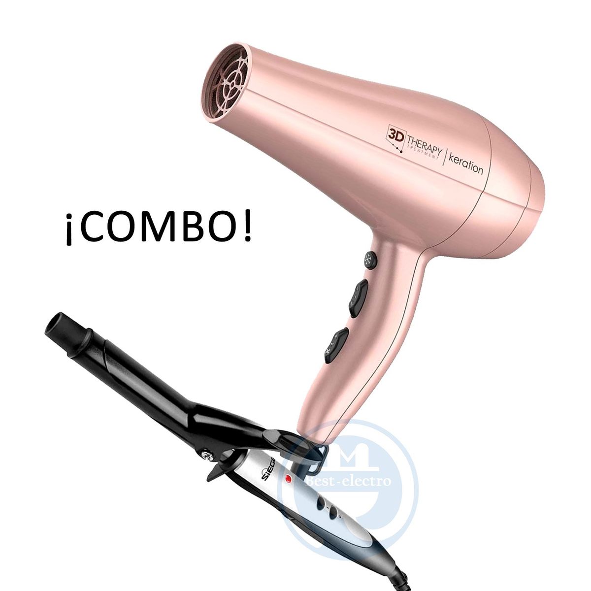 GAMA - Combo Secador Diva 3D Keration BECHD000002033 y Rizador Siegen SG-2411