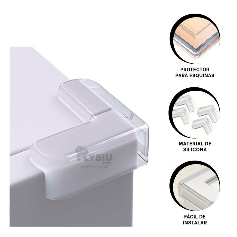 RYBIU IMPORT - Esquina con Durabilidad Transparente Y+Ligas de Regalo