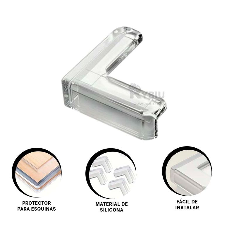 RYBIU IMPORT - Esquina de Defensa en Transparente Y+Banderitas Adhesivas