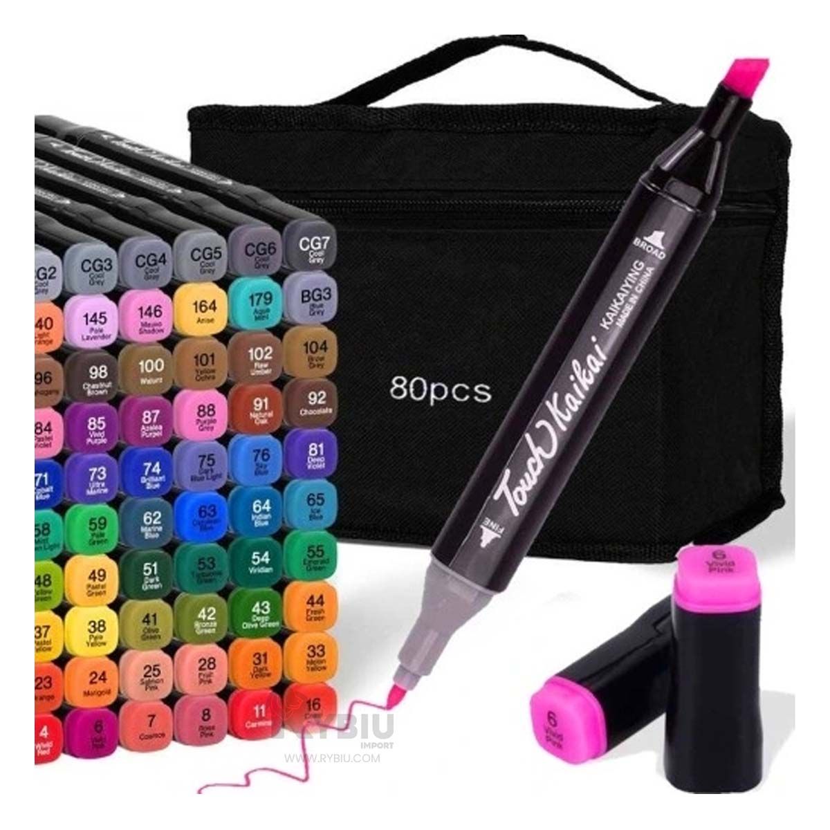 RYBIU IMPORT - Set de Varios Plumones de 80 Unidades Y+Regalo Agendita