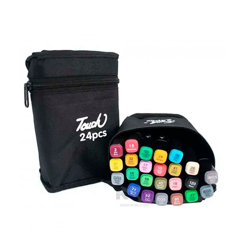 GENERICO - Set de Plumones Artistico de Doble Punta de 24 Unidades