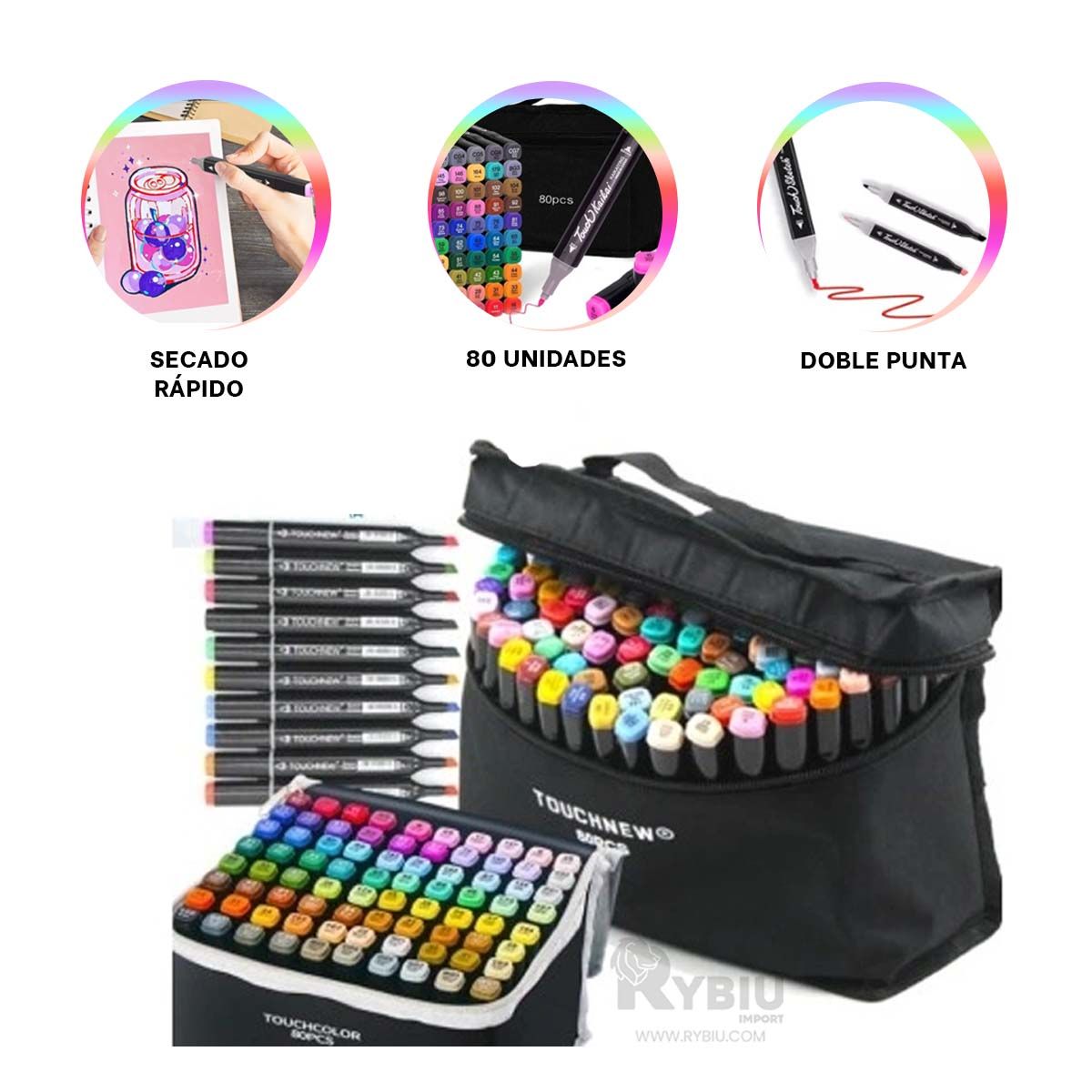 GENERICO - Kit de Tinteros Bonitos de 80 Unidades Y+Regalo Stickers