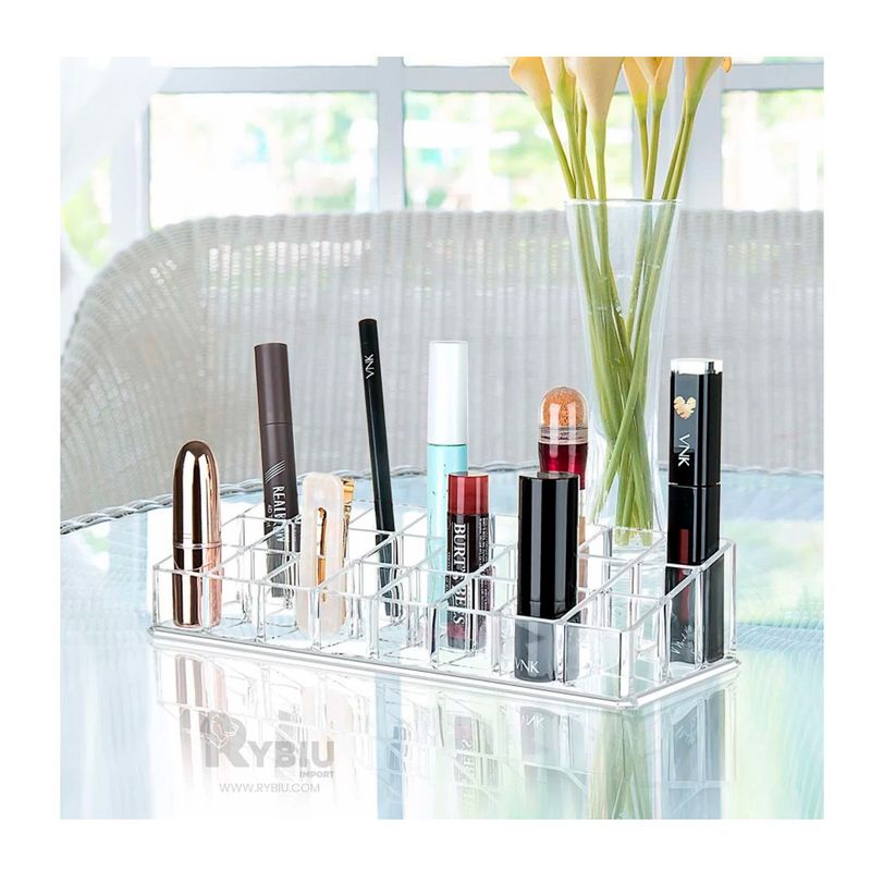 GENERICO - Organizador de Acrilico para 24 Labiales en Transparente