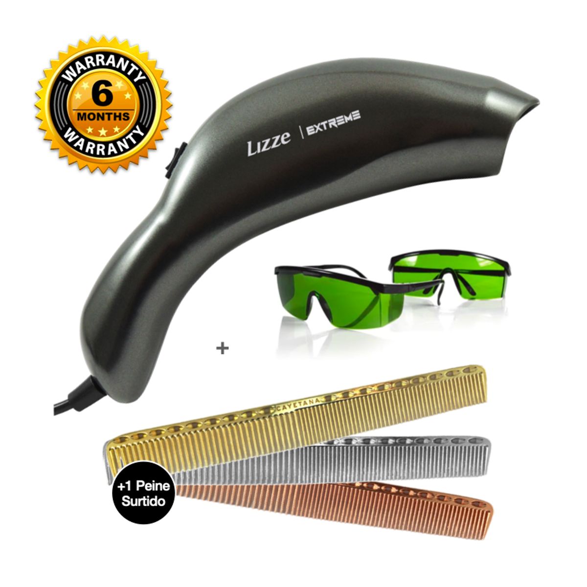 LIZZE - Photon/Laser 2 Luces Profesional Lizze EXTREME + Peine Surtido