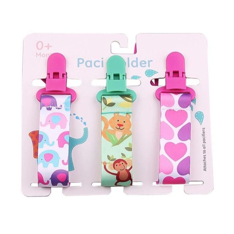 THE BABY SPOT - Pack x 3 un - Sujetadores de chupón para bebé (PINK)