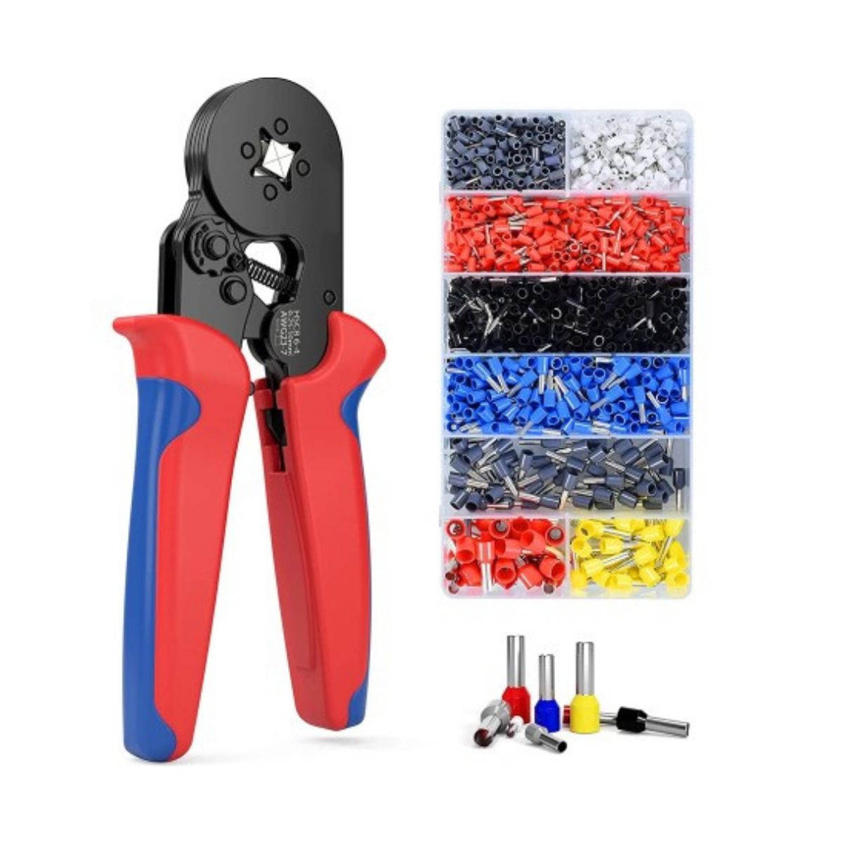 GENERICO - Alicate Prensa Terminal Tubular 23-7 Awg + 1200 Terminales 6-4A