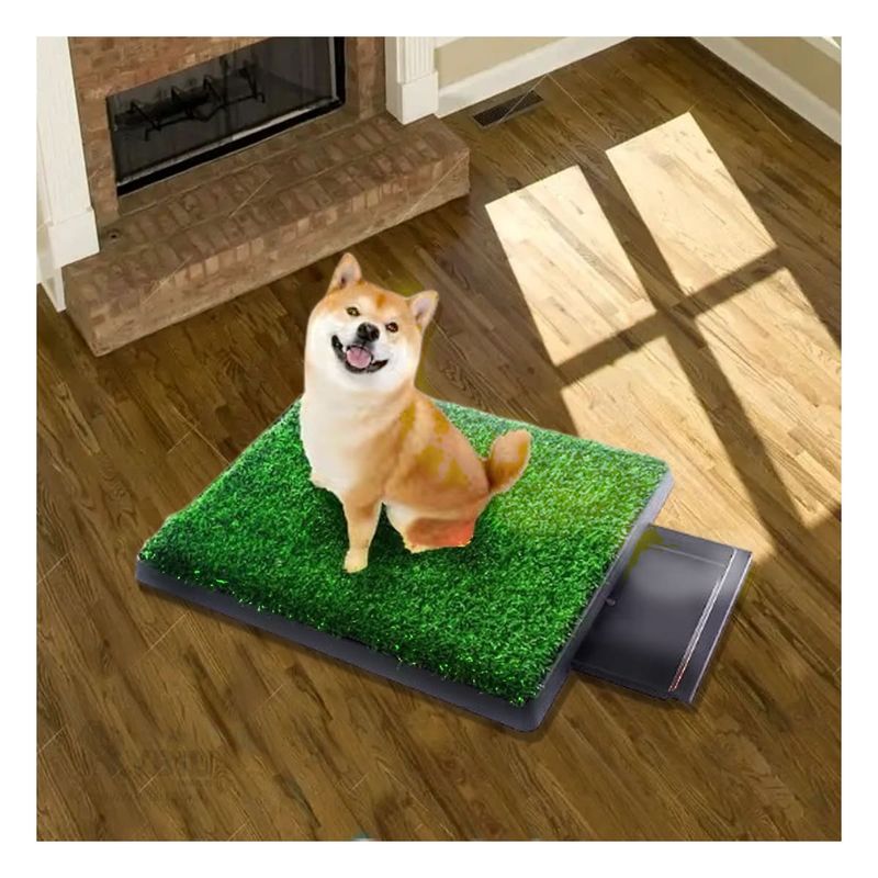 GENERICO - Baño Cesped Artificial para Perro Talla L Negro