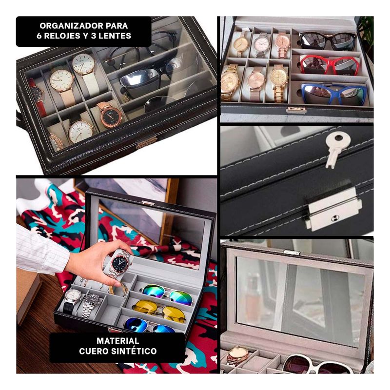 GENERICO - Estuche Compacto de Cuero en Negro Y+Regalo Stickers