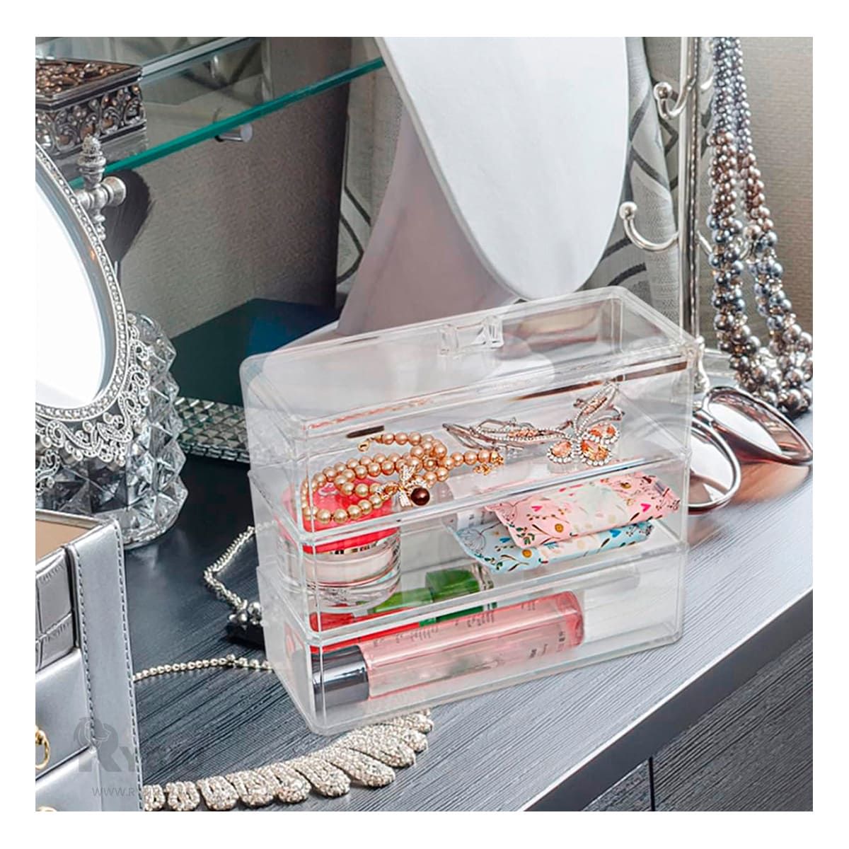 GENERICO - Cofre de Acrilico en Transparente Y+Banderitas Adhesivas