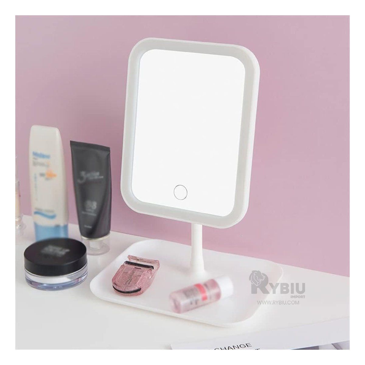 GENERICO - Espejo de Tocador en Cuadrado en Blanco Y+Papel de Regalo