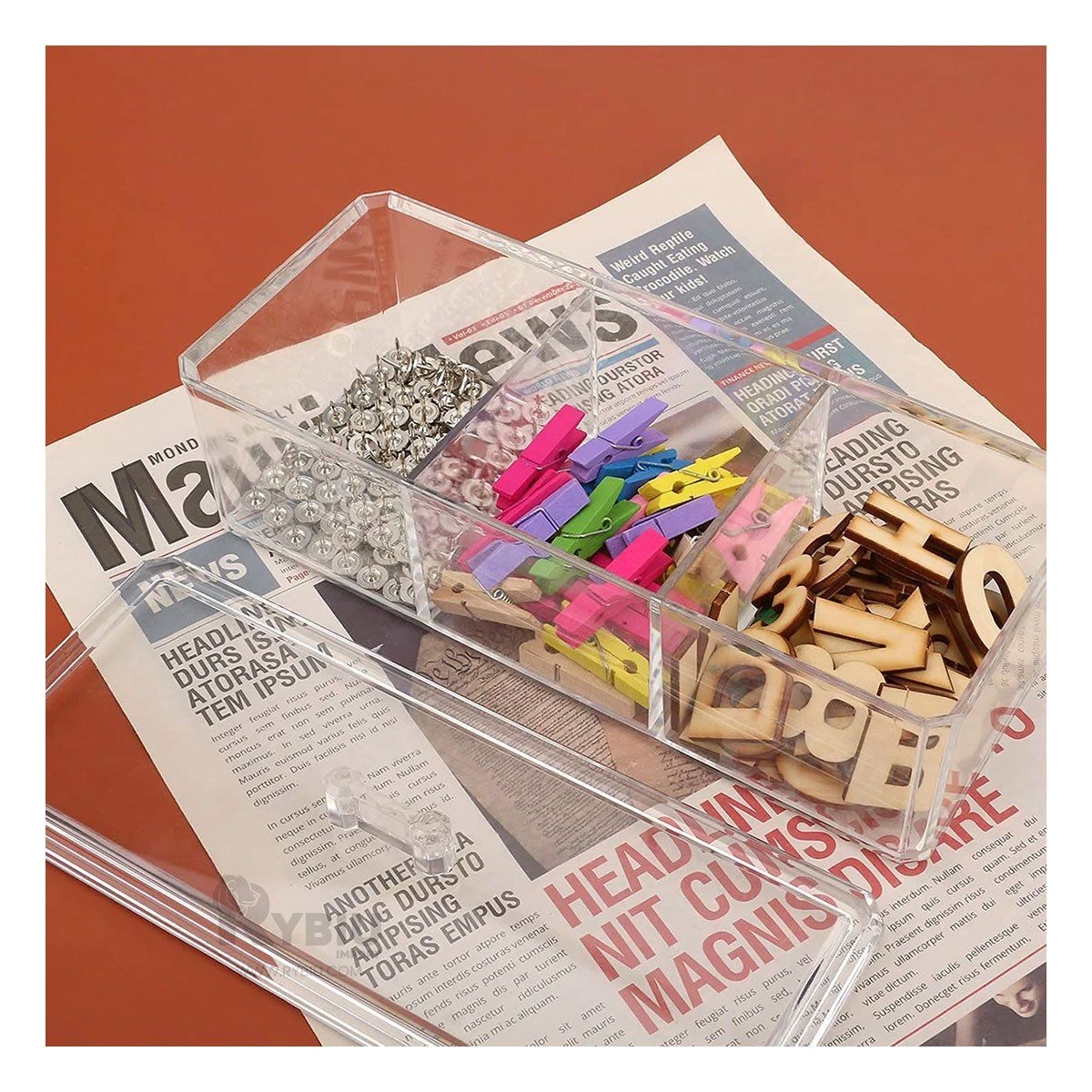 GENERICO - Caja Moderna de Acrilico Tono Transparente Y+Papel de Regalo