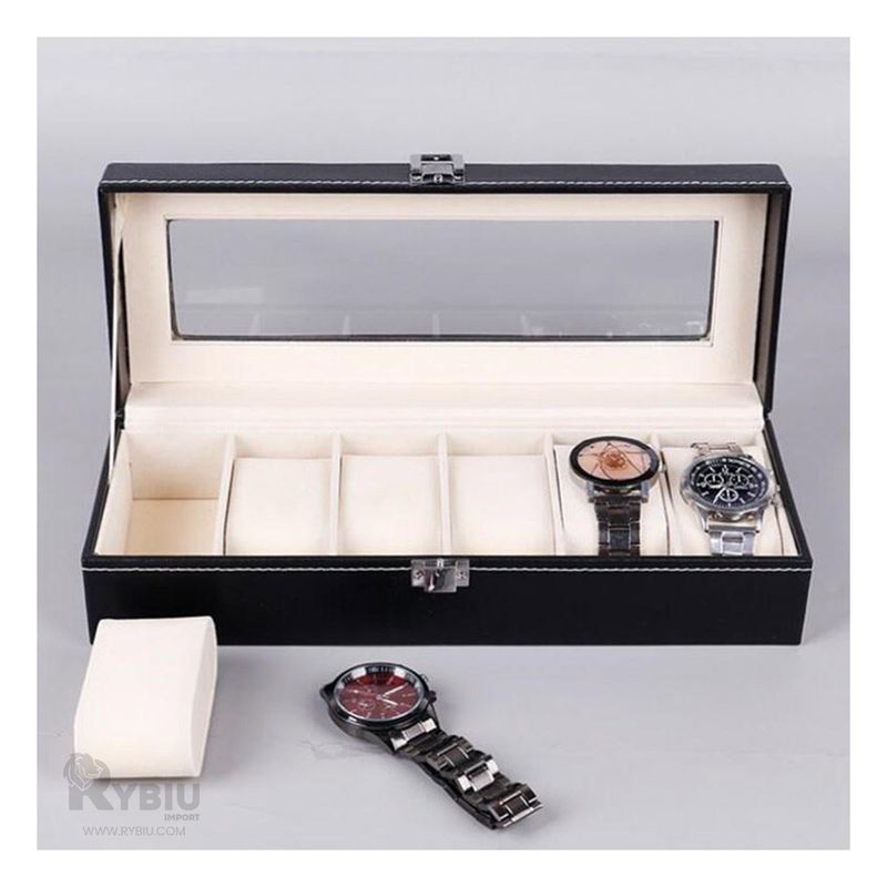 GENERICO - Caja Sofisticada para Relojes en Negro Y+Gift MiniAgenda