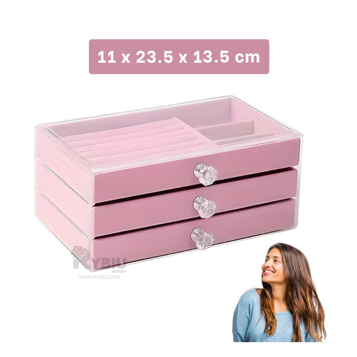 GENERICO - Estuche Moderno para Maquillaje Rosado Y+Ligas de Regalo