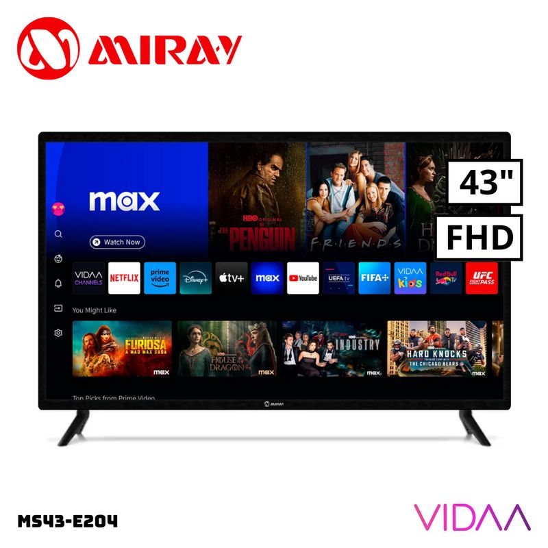 MIRAY - TELEVISOR MIRAY 43 SMART TV VIDAA FHD LED - MS43-E204