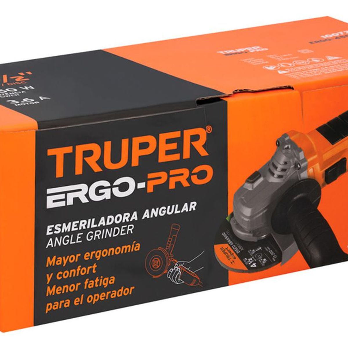 TRUPER - Esmeriladora angular 800W TRUPER 4-12 ERGO PRO