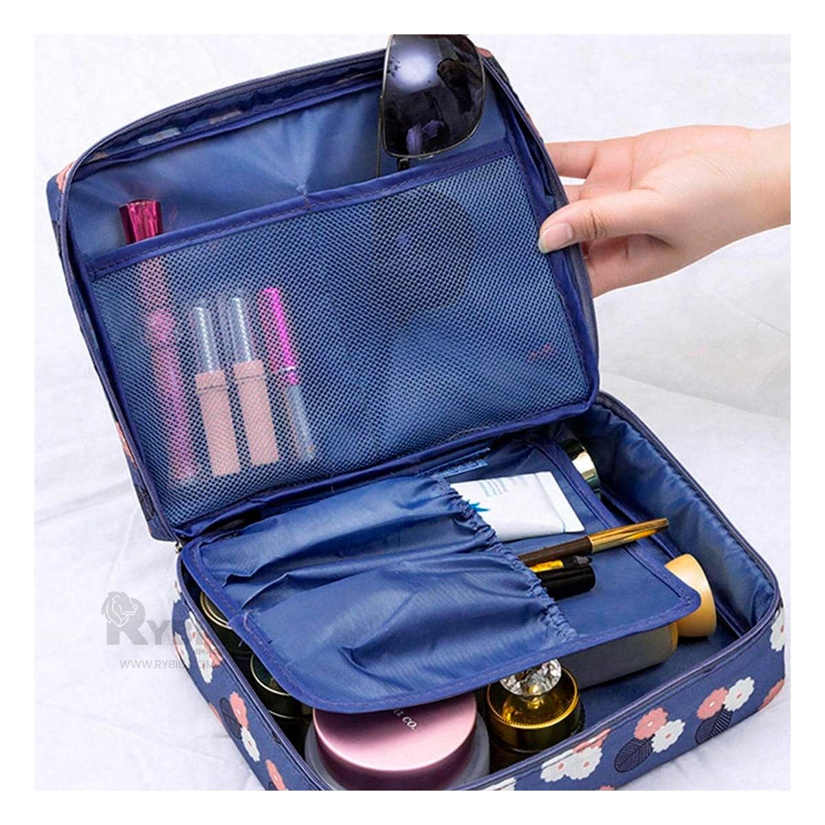 GENERICO - Estuche Portatil de Belleza en Matiz Azul Y+Regalo Agendita