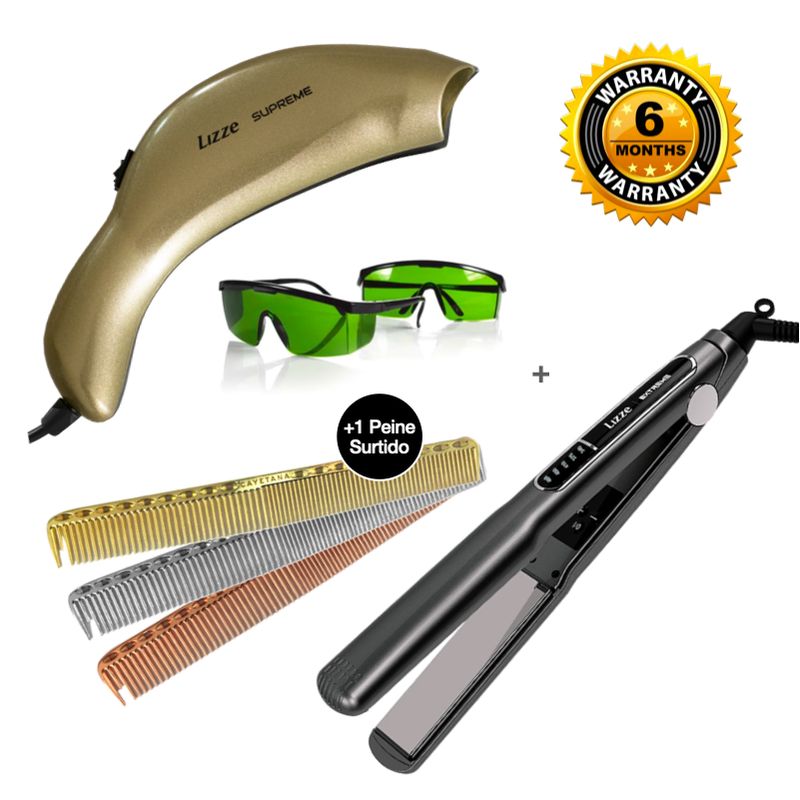 LIZZE - LIZZE PLANCHA EXTREME 480F + PHOTON SUPREME 3 LUCES + PEINE SURTIDO