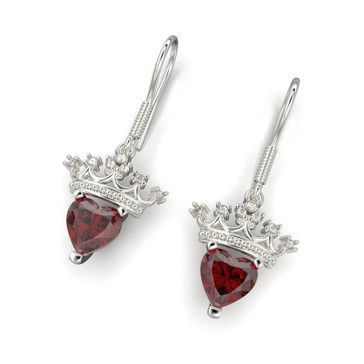 LUYA JOYERÍA - Aretes corazón y corona de Luya