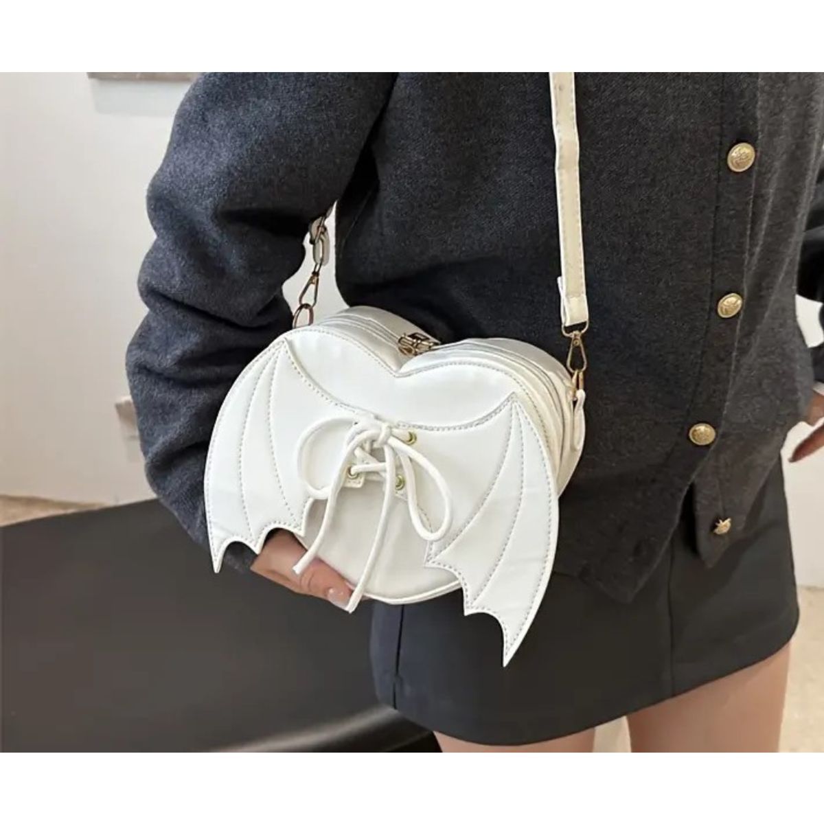 GENERICO - Cartera Corazon Alas Halloween